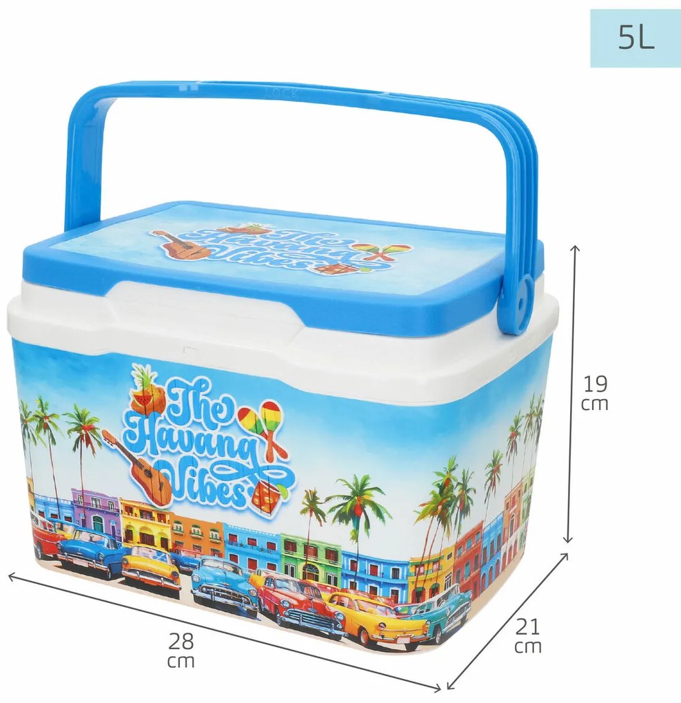 Φορητό Ψυγείο με Σκληρή Κατασκευή Aktive 5 L 28 x 19 x 21 cm Μπλε (x6)