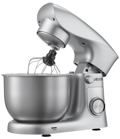 VEVOR Stand Mixer, 4.2 L Electric Kitchen Mixer, 1500W Dough-Mixer, 10 + Pulse Speeds Tilt-head Food-Mixer with Stainless Steel Bowl, Dough Hook, Whisk, Beater, for Baking, Mixing, Whipping & Kneading