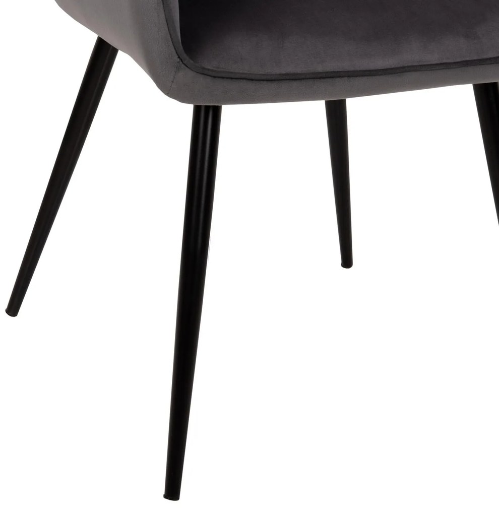 Σετ Τραπεζαρίας RAVEN C21070.03 7τεμ. Κεραμική Επιφάνεια - 4 Καρέκλες &amp; 2 Πολυθρόνες Γκρί 160x80x74 εκ.