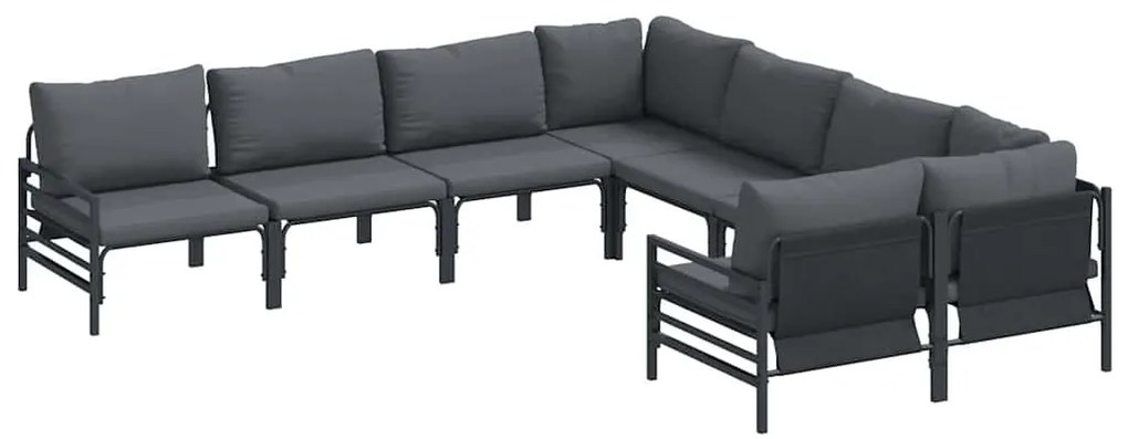 vidaXL Σετ Καναπέ Κήπου 8 pcs Ανθρακί Ατσάλι