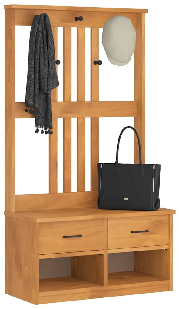 vidaXL Δέντρο χωλ "SANDNES" 87x40x159,5 εκ. Πεύκο μασίφ ξύλο