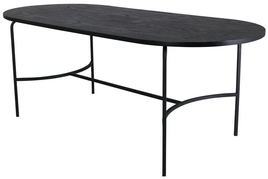 Τραπέζι Dallas 1716, Μαύρο, 75x90x200cm, Ινοσανίδες μέσης πυκνότητας, Μέταλλο