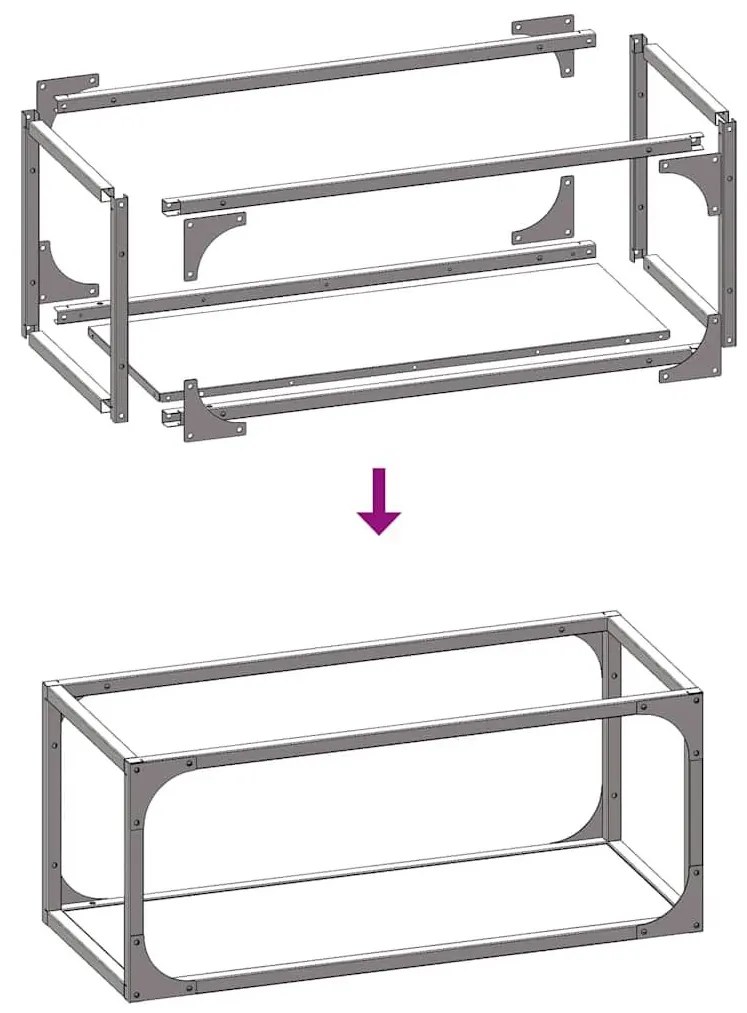 Ράφι για καυσόξυλα Λευκό 25x25x60 cm Ατσάλι ψυχρής έλασης - Λευκό