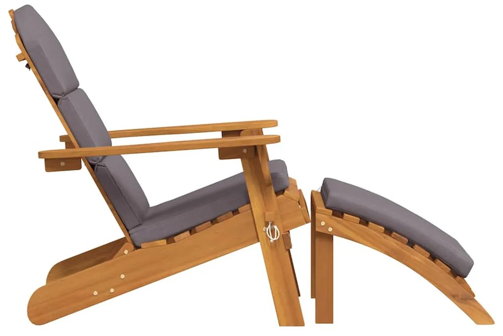vidaXL Καρέκλα Κήπου Adirondack με Υποπόδιο από Μασίφ Ξύλο Ακακίας