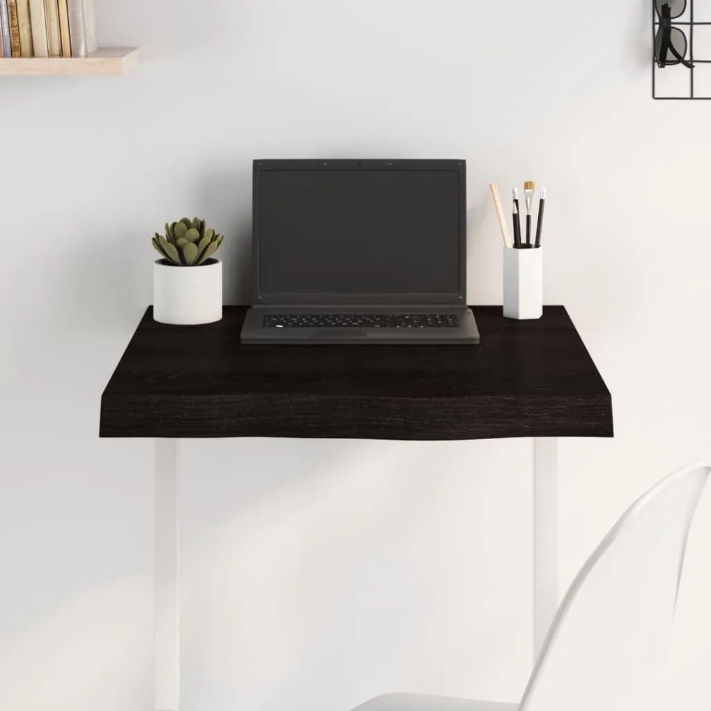 vidaXL Επιφάνεια Τραπεζιού Σκούρο Καφέ 60x60x(2-6) εκ Επεξ. Μασίφ Δρυς