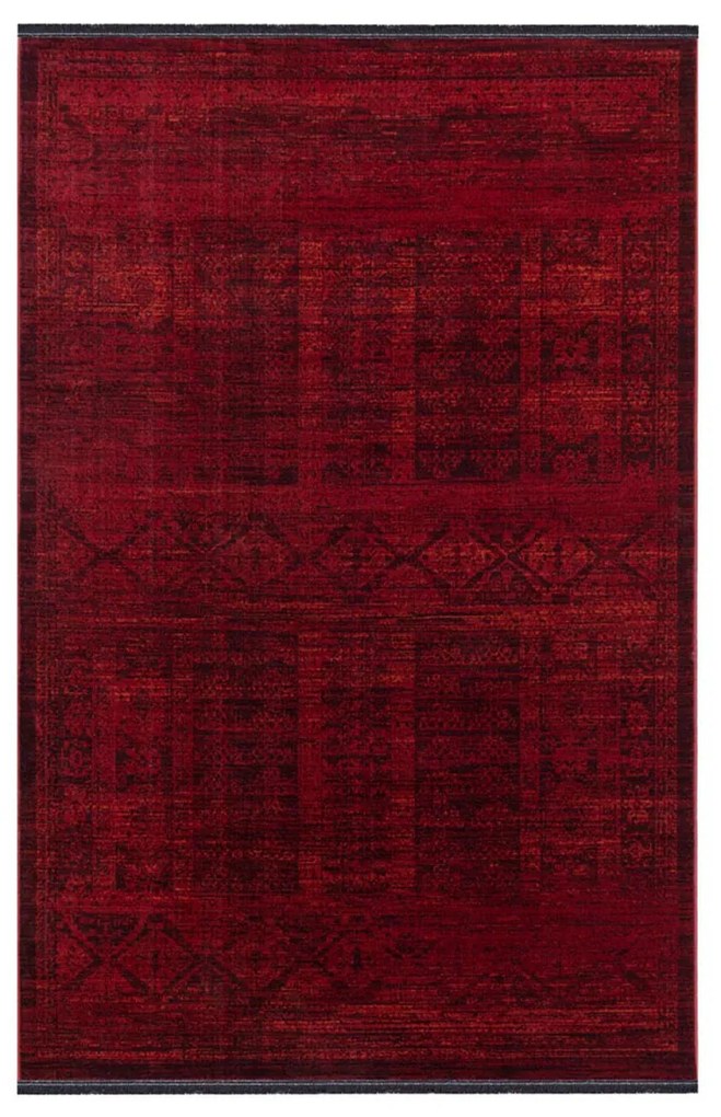 Χαλί Διαδρόμου (80x200) Ezzo Nomade Fringes 8535AHH Red
