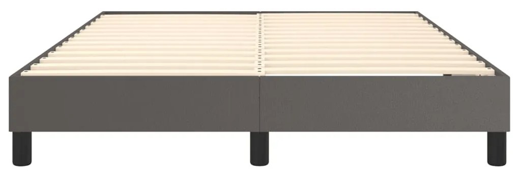 vidaXL Σκελετός Κρεβατιού με Ελατήρια Γκρι 140x200 εκ. από Συνθετικό Δέρμα