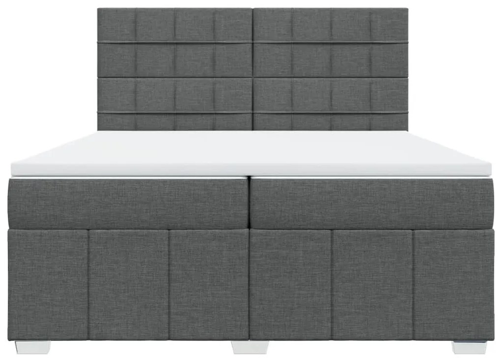 ΚΡΕΒΑΤΙ BOXSPRING ΜΕ ΣΤΡΩΜΑ ΣΚΟΥΡΟ ΓΚΡΙ 200X200 ΕΚ. ΥΦΑΣΜΑΤΙΝΟ 3291776