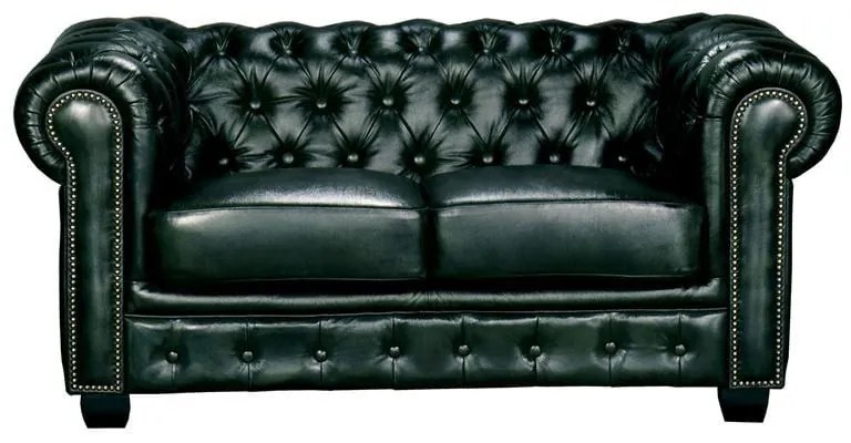 CHESTERFIELD Birmingham Καναπές 2Θέσιος Σαλονιού Καθιστικού,Δέρμα Antique Green