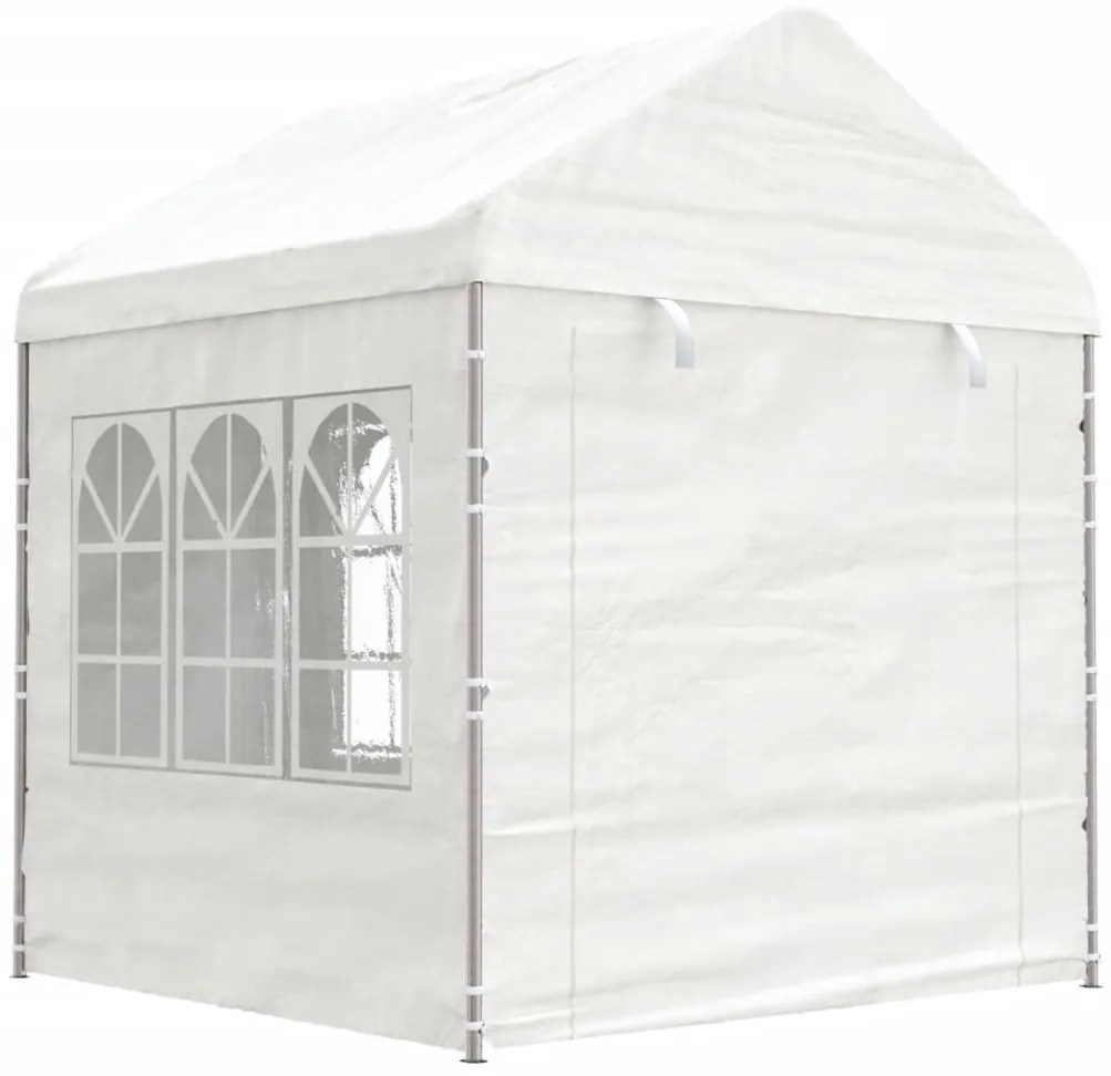 vidaXL Κιόσκι με Τέντα Λευκό 6,69 x 2,28 x 2,69 μ. από Πολυαιθυλένιο