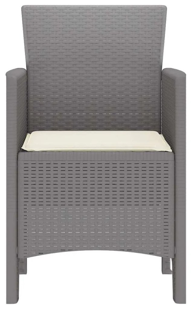 vidaXL Καρέκλα Κήπου 4 pcs Ανοιχτό γκρι 53 x 49 x 85 εκ. PP