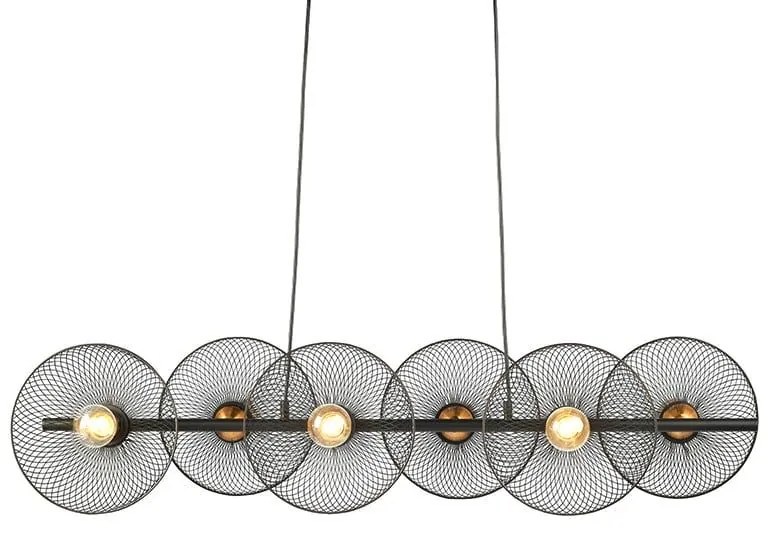 Φωτιστικό Οροφής - Ράγα HL45846P103B 6ΧΕ27 103Χ35ΧΗ119 Black Aca Decor Metal