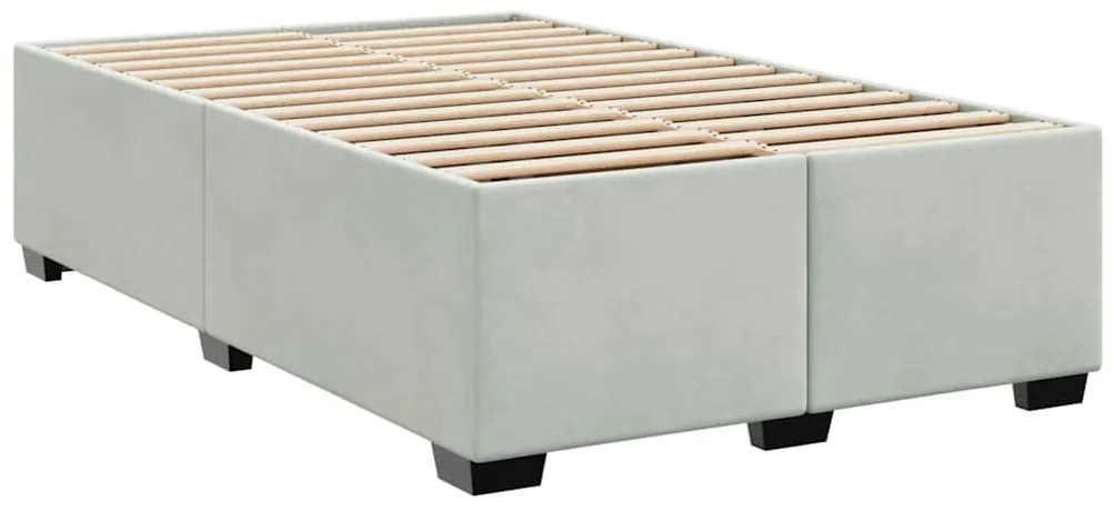 vidaXL Σκελετός Κρεβατιού με στρώμα Ανοιχτό γκρι 120 x 190 cm ύφασμα