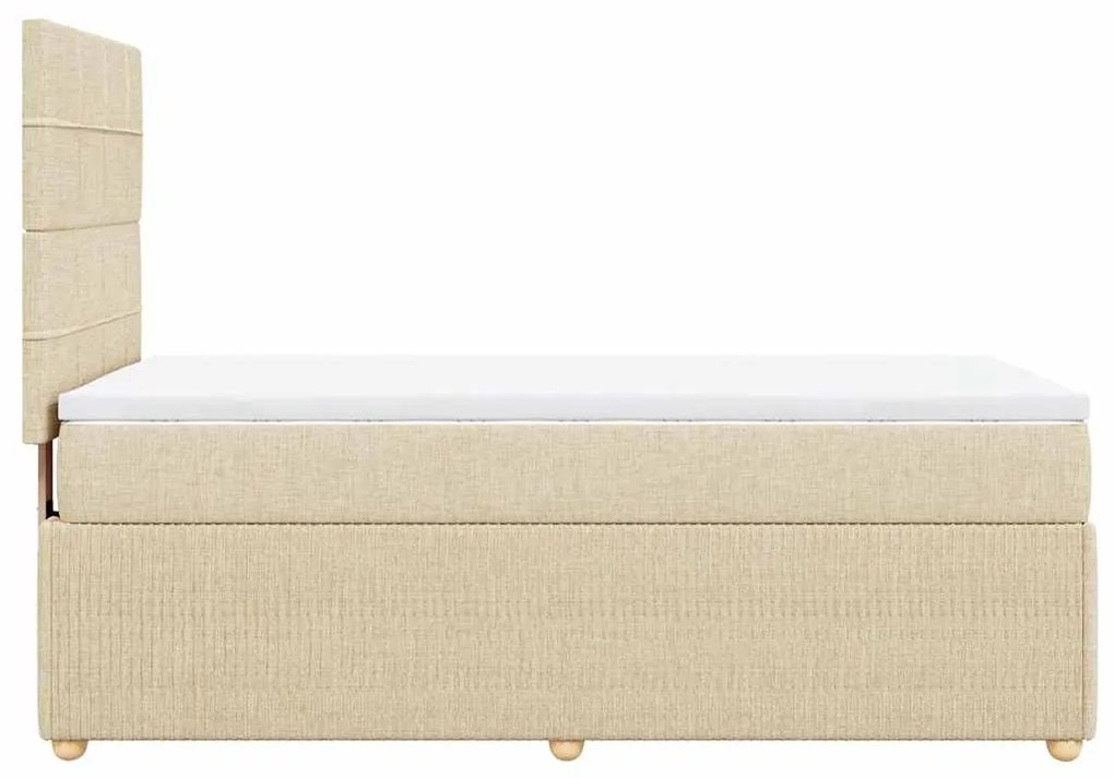 vidaXL Κρεβάτι Boxspring με Στρώμα Κρεμ 80 x 200 εκ. Υφασμάτινο