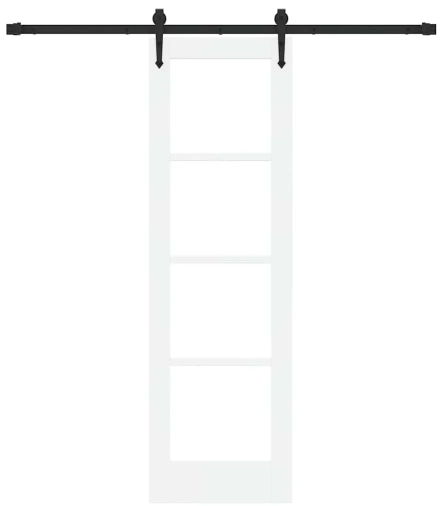 vidaXL Ολισθητή Πόρτα Λευκό 61 x 198.5 εκ. Ξύλο και μέταλλο