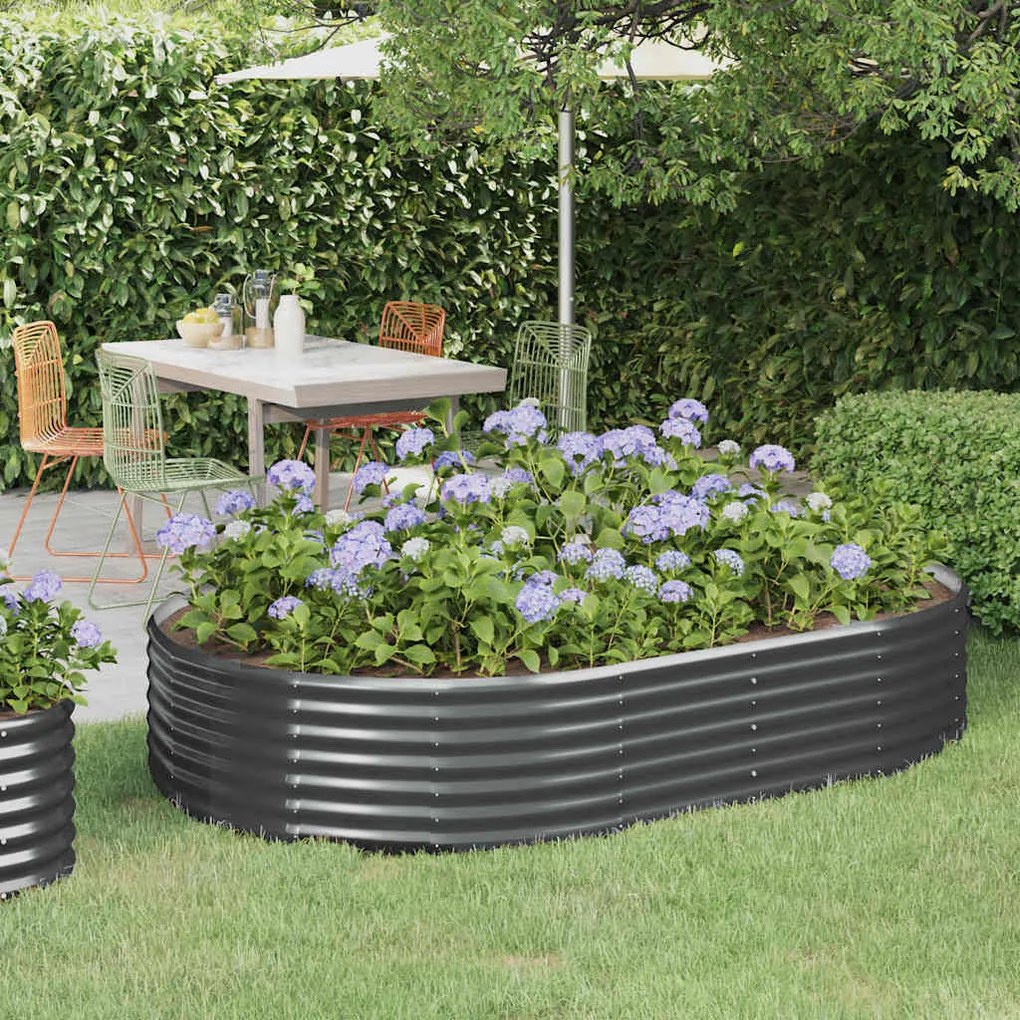 vidaXL Ζαρντινιέρα Ανθρακί 214x140x36εκ Ατσάλι με Ηλεκτρ. Βαφή Πούδρας