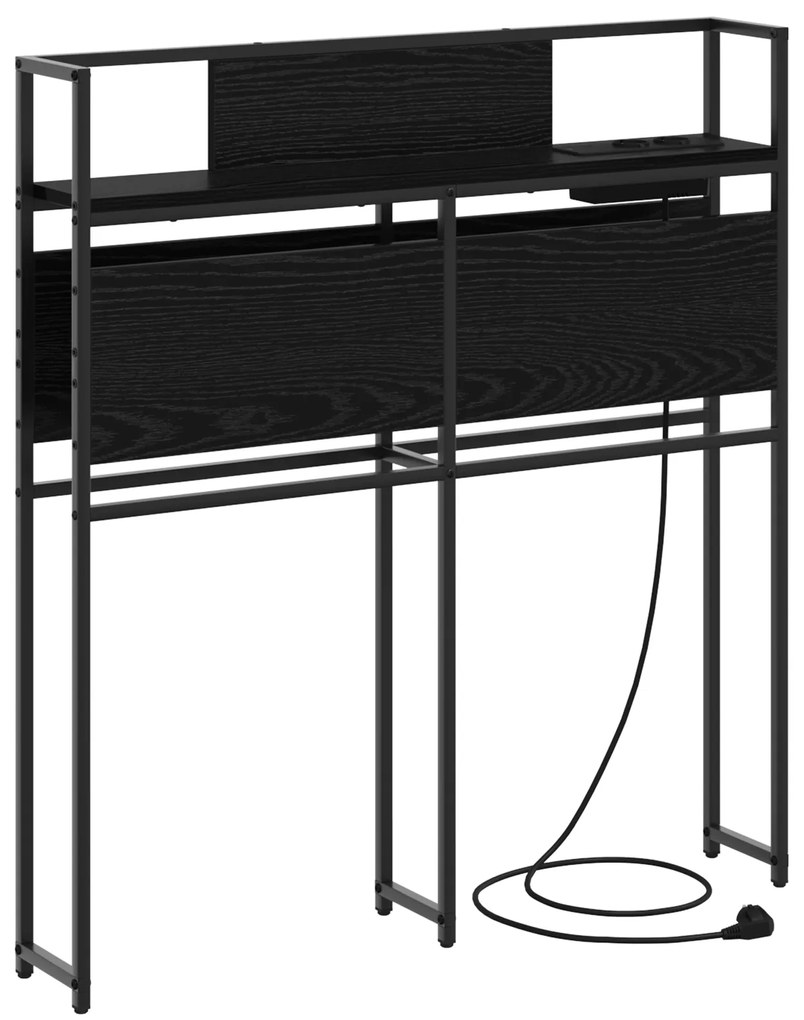 vidaXL Κεφαλάρι Αποθήκης Μαύρη δρυς 90 cm Επεξεργασμένο ξύλο