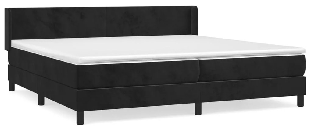 vidaXL Κρεβάτι Boxspring με Στρώμα Μαύρο 200x200 εκ. Βελούδινο