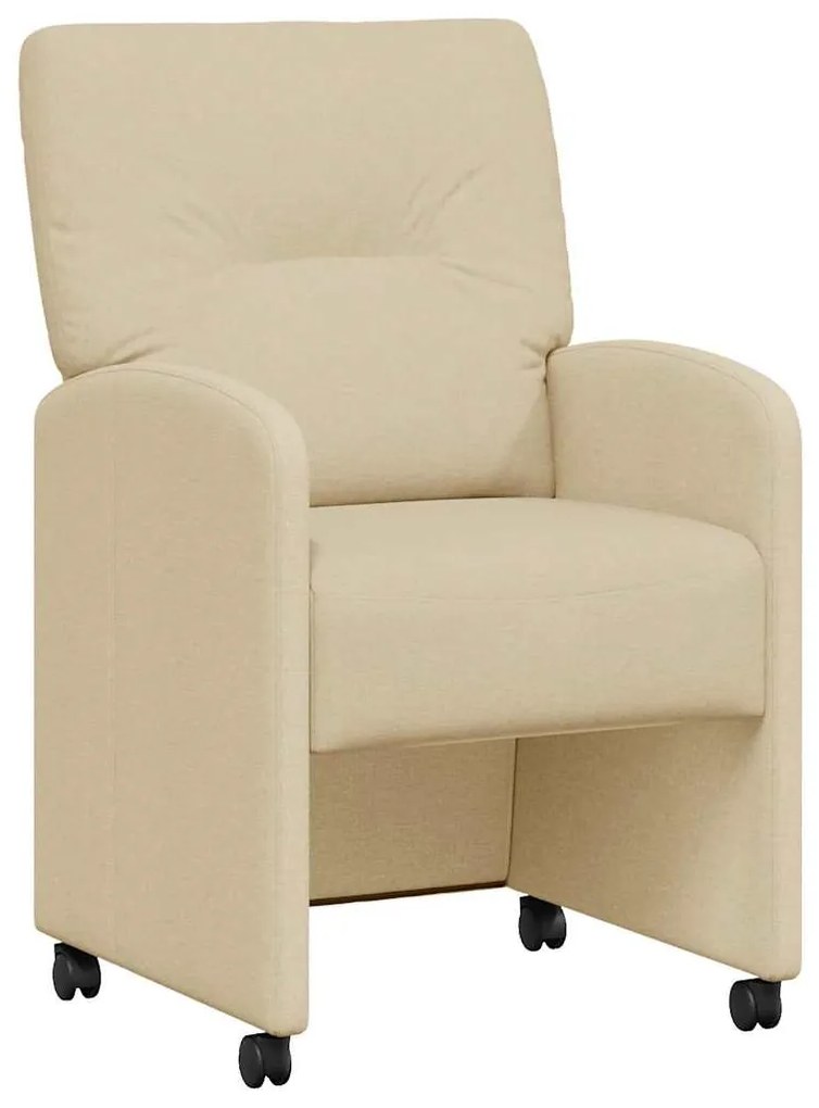 vidaXL Καρέκλες Φαγητού με Ρόδες 2 pcs Κρεμ 57 x 67 x 95 εκ ύφασμα