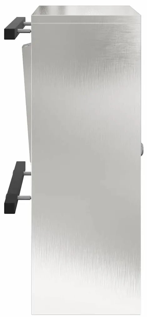 vidaXL γραμματοκιβώτιο Μαύρο 30 x 23 x 55 εκ. Ανοξείδωτο ατσάλι