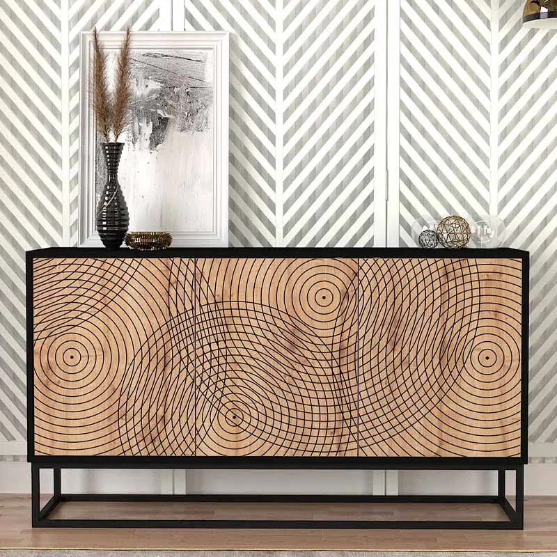 ΜΠΟΥΦΕΣ THEMIS MEGAPAP ΧΡΩΜΑ ΜΑΥΡΟ - SAPPHIRE OAK 150X35X83,6ΕΚ.