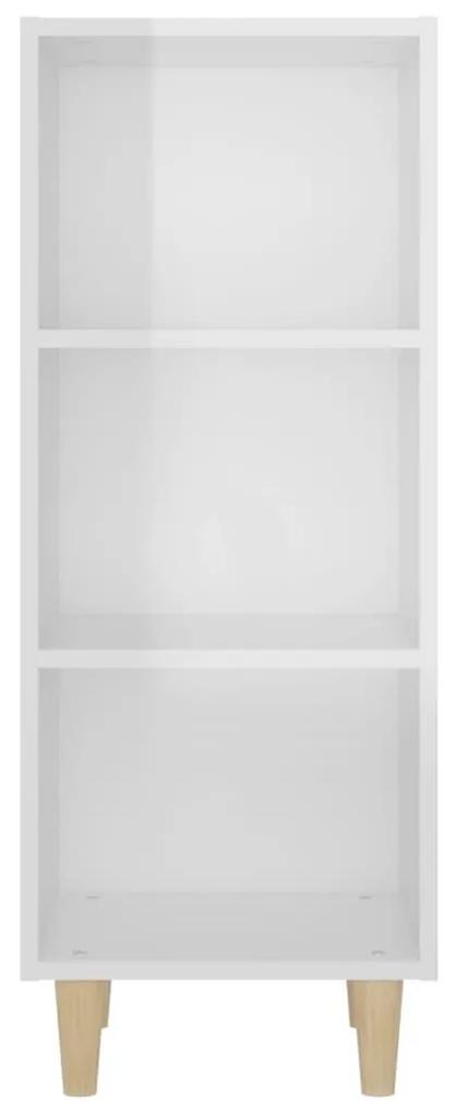Ντουλάπι Γυαλιστερό Λευκό 34,5x32,5x90 εκ. Επεξεργασμένο Ξύλο - Λευκό