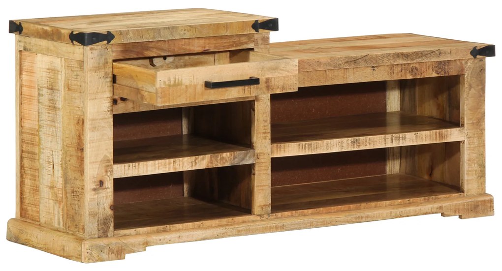vidaXL Πάγκος για Παπούτσια 110x35x50 cm Μασίφ Ξύλο Μάνγκο