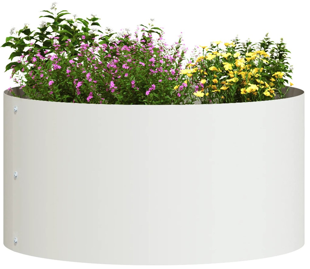 vidaXL Γλάστρα Κήπου Λευκή 40x40x20 εκ Χάλυβας