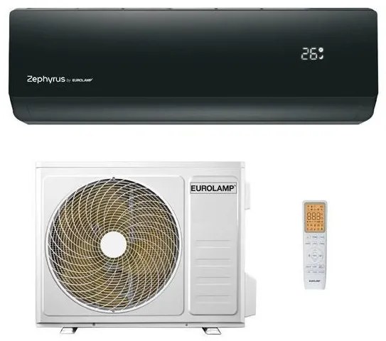 Κλιματιστικό 12000btu Wifi Dc Inverter R32 Zephyrus 300-28031 Eurolamp 300-28031 Μαύρο