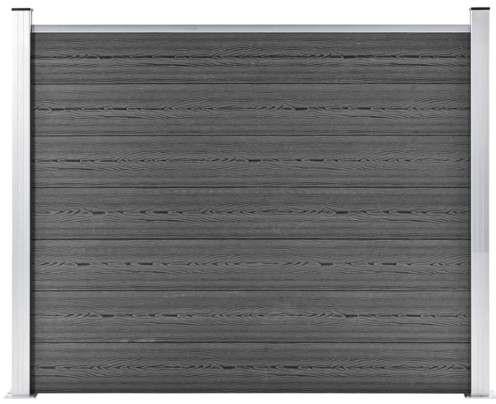 vidaXL Πάνελ Περίφραξης Μαύρο 180 x 146 εκ. από WPC