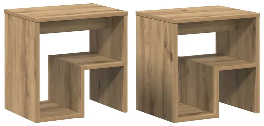 vidaXL Κομοδίνα 2 τεμ. Τεχνίτης Δρυς 40x30x40 εκ. από Επεξεργ. Ξύλο