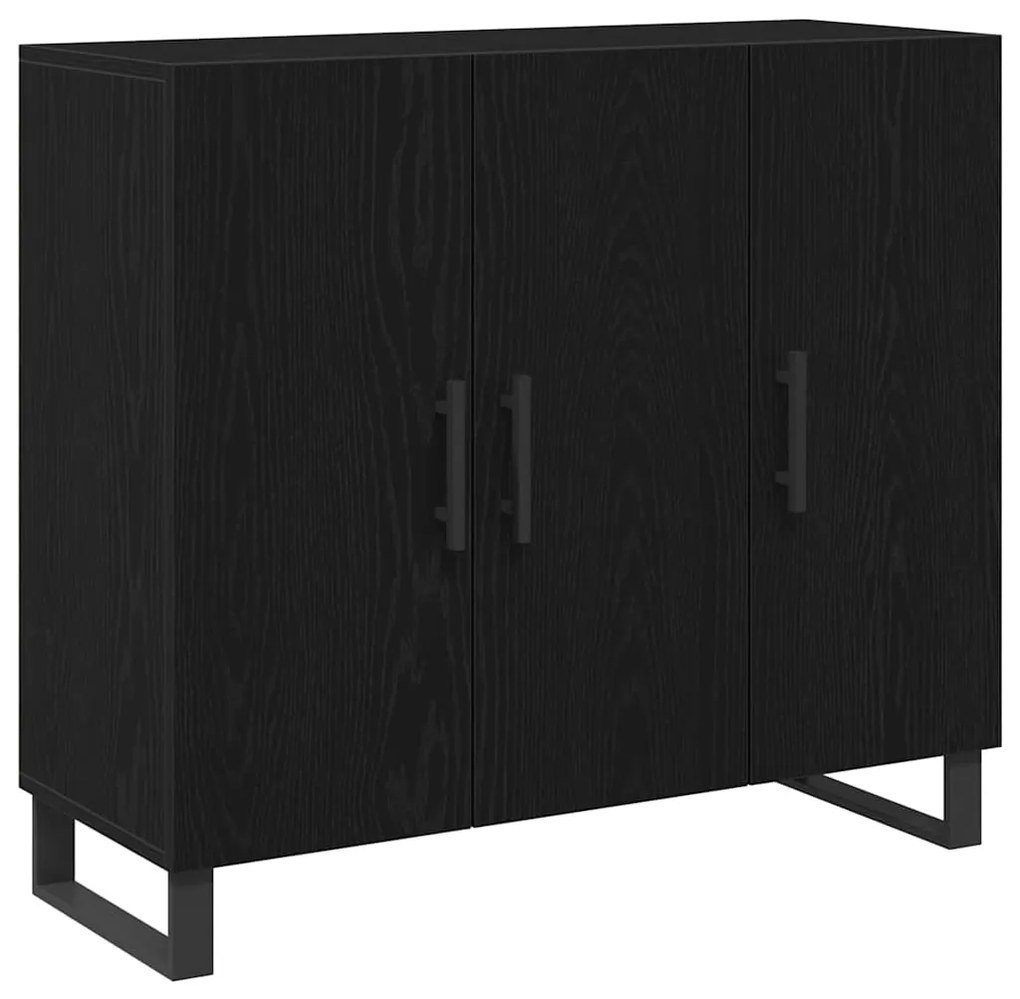 vidaXL Πλαϊνό γραφείο Μαύρη δρυς 90 x 34 x 80 εκ. Επεξεργασμένο ξύλο