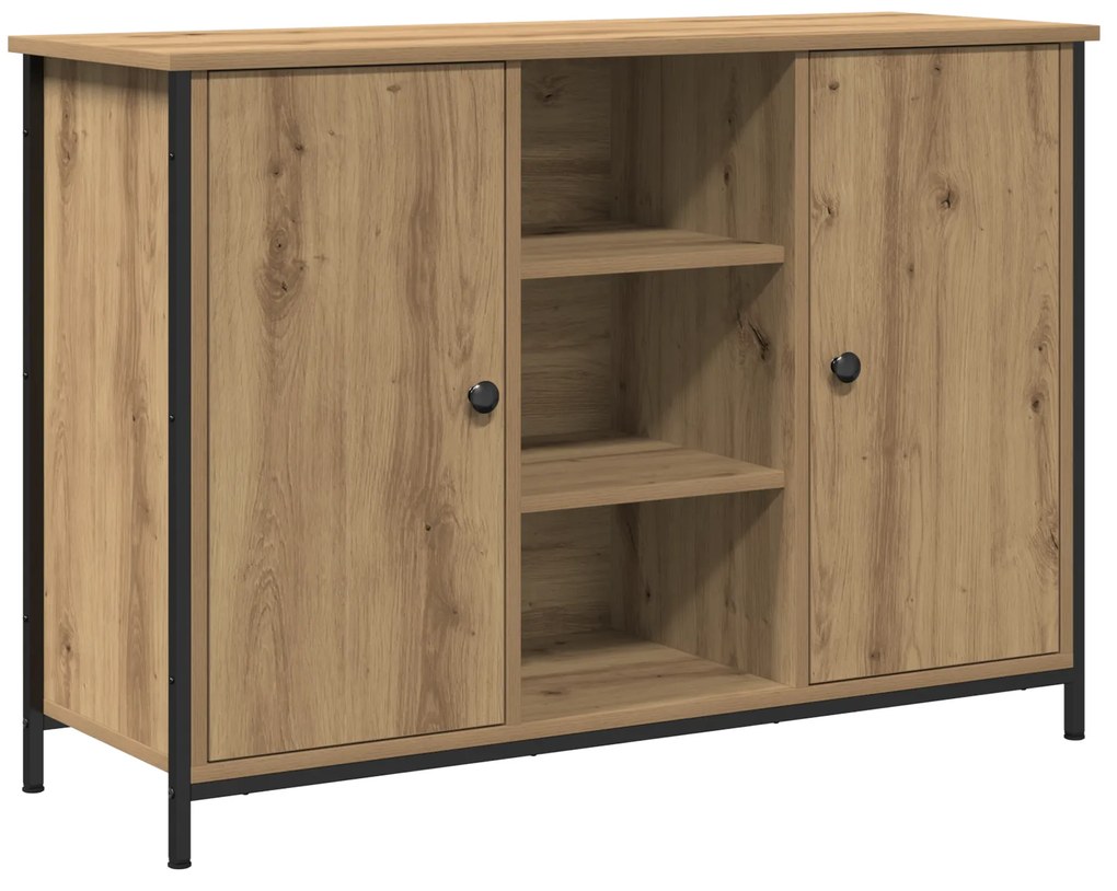 vidaXL Έπιπλο Artisan Οξιά 100x35x70 εκ Επεξεργασμένου Ξύλου και Χάλυβα