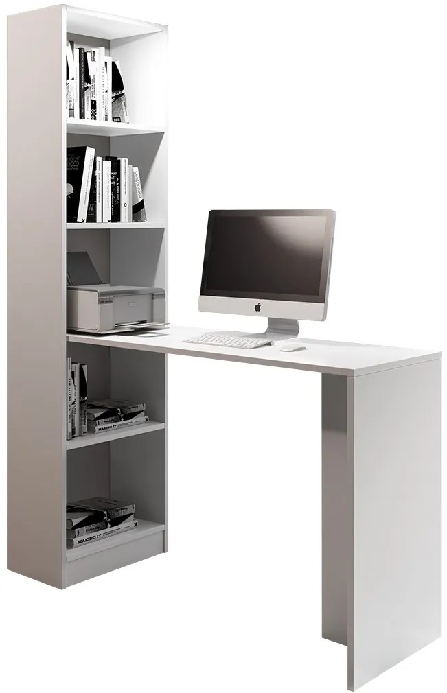 Γραφείο - Βιβλιοθήκη Vacun B1 -Leuko - 125.00Χ47.00Χ79.00cm