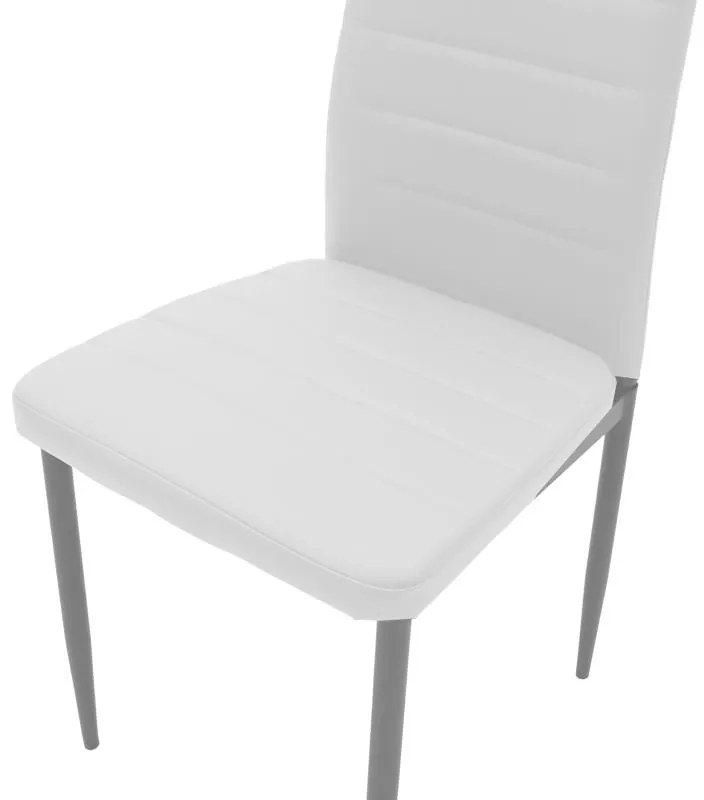 Καρέκλα Parker μέταλλο-PU λευκό-γκρι πόδι 42x48x98εκ 4αδα 42x48x98 εκ.