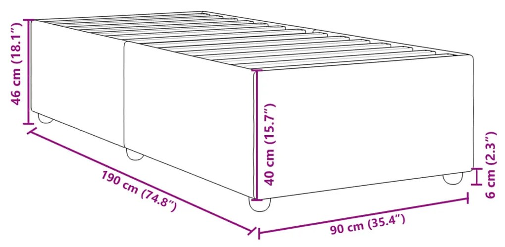 Πλαίσιο Κρεβατιού Taupe 90x190 εκ. Υφασμάτινο - Μπεζ-Γκρι