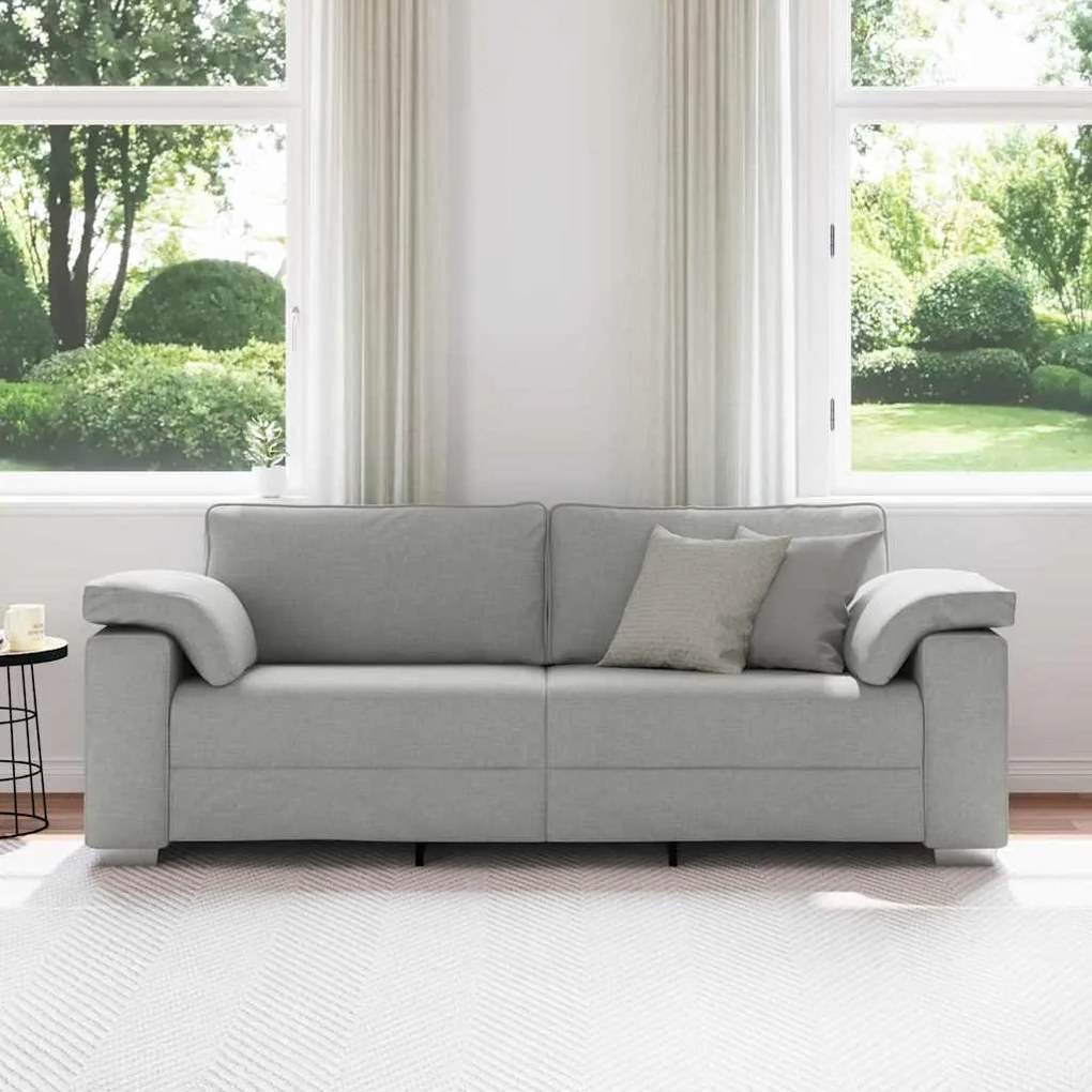 vidaXL Καναπές με μαξιλάρι Σκούρο γκρι 219 x 77 x 82 εκ ύφασμα