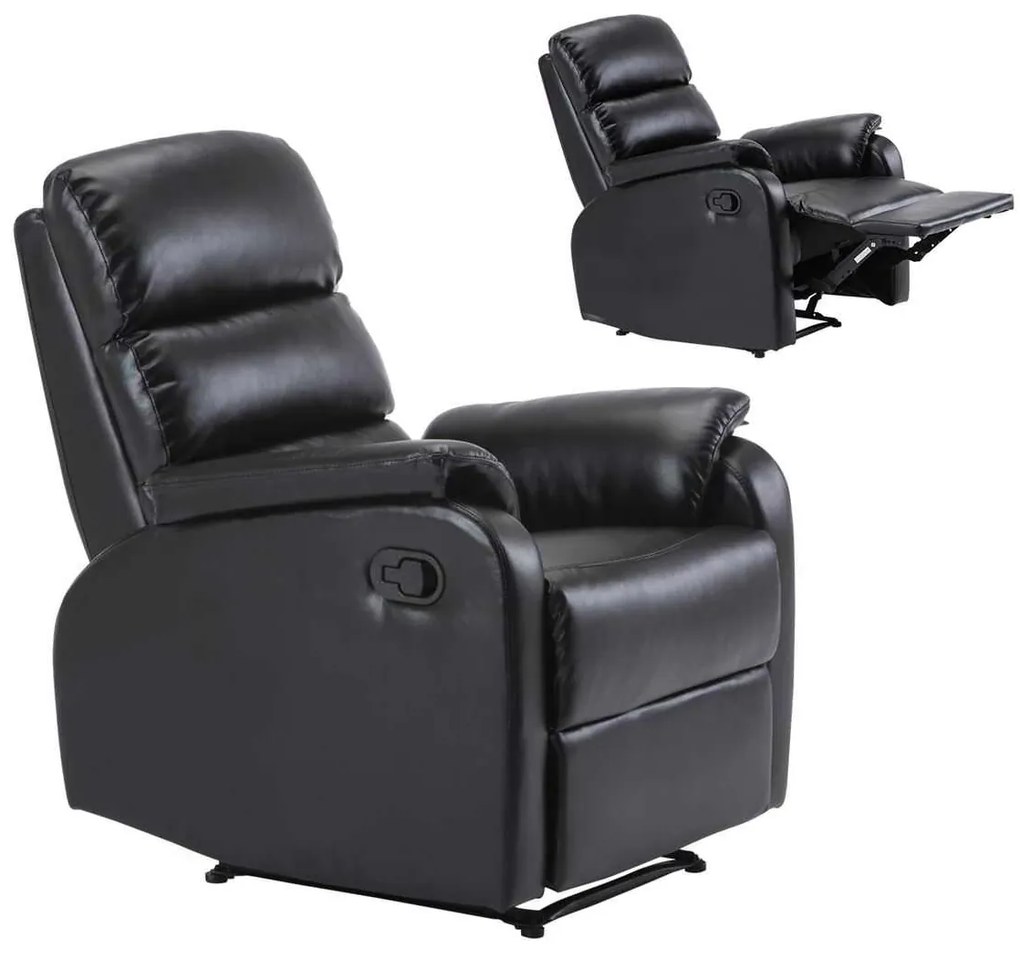 Πολυθρόνα COMFORT Relax Pu Μαύρο 79x97x101cm