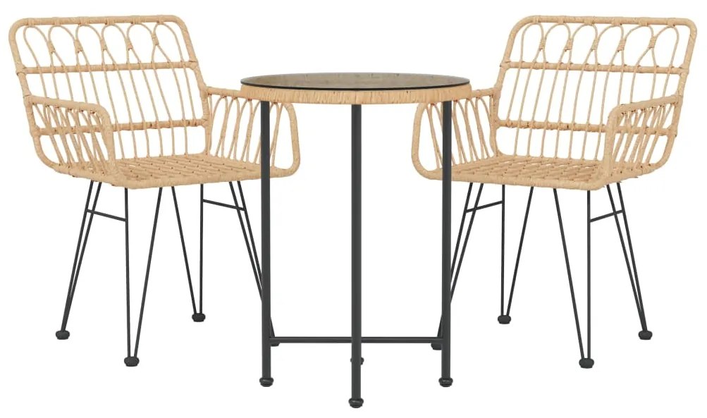 vidaXL Σετ Τραπεζαρίας Κήπου 3 Τεμαχίων από Συνθετικό Ρατάν