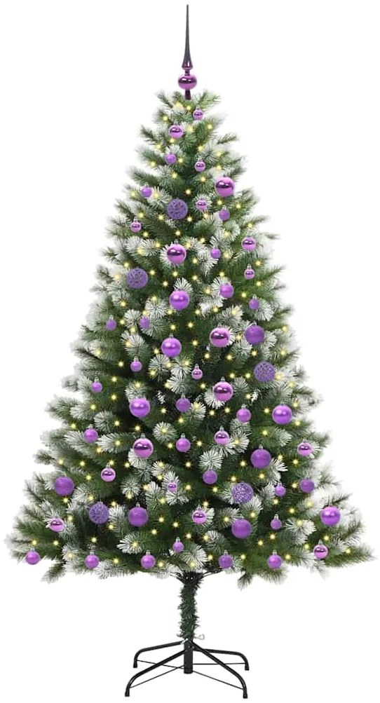 vidaXL Τεχνητό Δέντρο Χριστουγέννων με μέρη που αναδιπλώνονται και χιονάκι