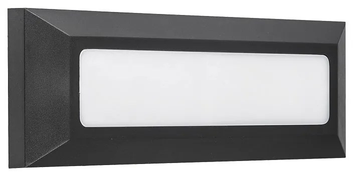 Adeleq Led Φωτιστικό PC Επίτοιχο Ορθογώνιο 4W 3000Κ Ip65 Γραφίτης 3-971