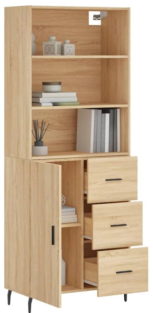vidaXL Ντουλάπι Sonoma δρυς 69,5 x 34 x 180 εκ. από Επεξεργασμένο Ξύλο