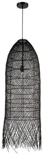 Κρεμαστό Φωτιστικό Οροφής Ε27 Rattan Πλέγμα Sunlight-VENTO-35-B-Μαύρο VENTO-35-B