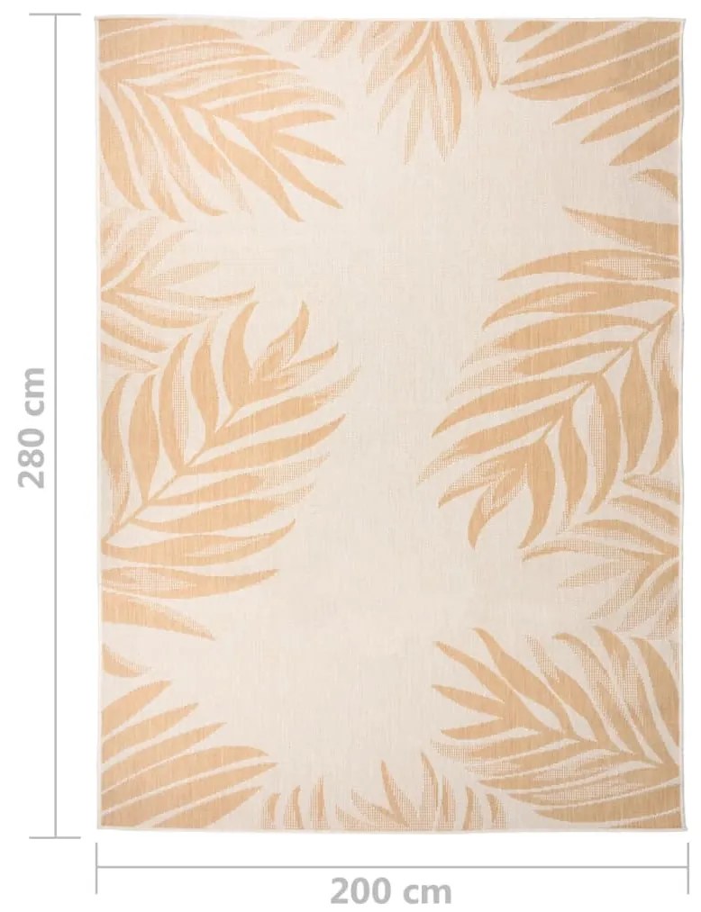 vidaXL Χαλί Εξωτερικού Χώρου με Επίπεδη Ύφανση Σχέδιο Φύλλων200x280 εκ