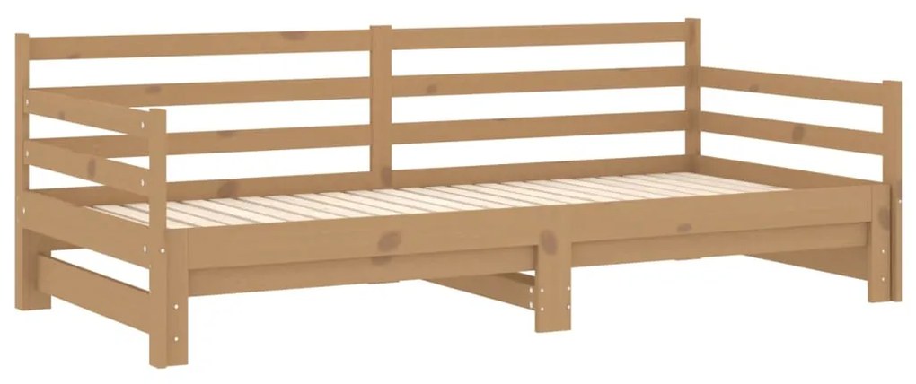 vidaXL Καναπές Κρεβάτι Καφέ Μελί 2 x (90 x 200) εκ. Μασίφ Ξύλο Πεύκου