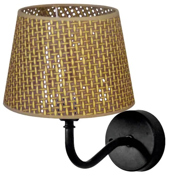 Απλίκα Τοίχου Heronia Ψάθα Black 14-0358