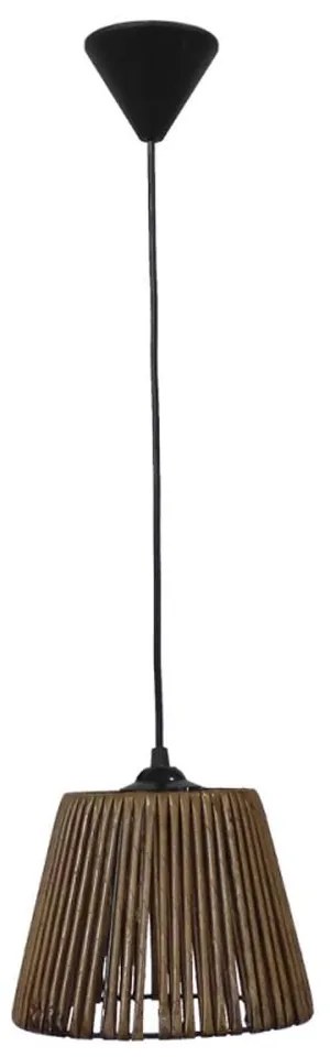Φωτιστικό Οροφής Cuba 31-1252 Φ20cm Brown-Black Heronia Metal,Bamboo