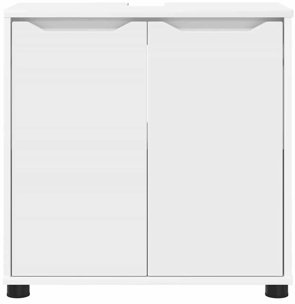 vidaXL Ντουλάπα νιπτήρα μπάνιου με ράφι με πόρτα Λευκό 60 x 30 x 60 cm