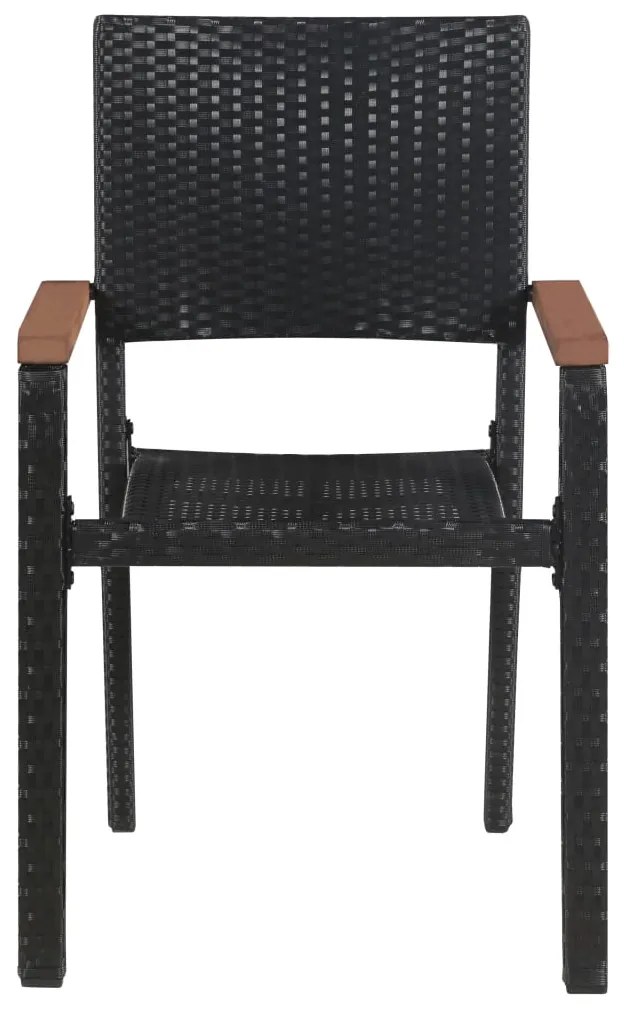 vidaXL Σετ Τραπεζαρίας Κήπου 7 Τεμαχίων Μαύρο