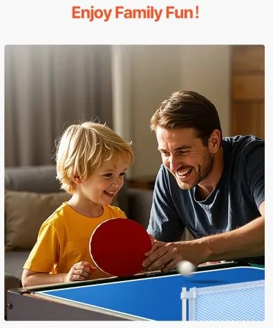 VEVOR 122cm Air Hockey Table 4-in-1 Combo Game Table Foosball Ping Pong Billiard